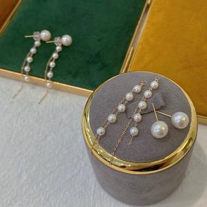 Edison Purple <b>Pearl</b> <b>Earrings</b> in Natural Color 12-11mm G18k Gold with 12-11mm G18k Gold 12-11mm G18k Gold Charm purple Gift Box - Product Image 1