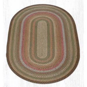 Tapis ovale en jute tressé, style ferme, à rayures, avec envers antidérapant en caoutchouc, tapis de cuisine à poils plats et fins - Product Image 3