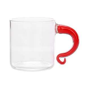 Tasse plate à paroi unique élégante de 230ml avec poignée en fritte-Verre borosilicaté artisanal pour une dégustation élégante - Product Image 3