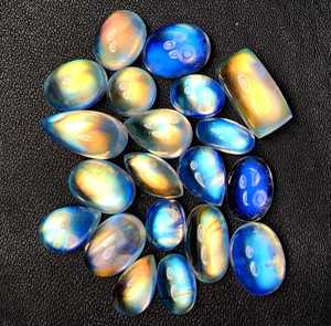 Cabujón de Piedra Lunar Blanca con Destello Azul, Formas Mixtas, Calidad Grado AAA, Certificado IGI, Aligemstones, Suministros para Joyería, El Mejor Regalo - Product Image 3