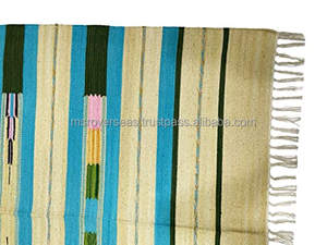 พรมผ้าฝ้ายกำมะหยี่ผ้าขี้ริ้วทำมือลายทางทำด้วยมือขายส่งจากอินเดีย - Product Image 5