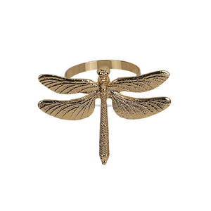 Anneau de serviette en or Royal pour femmes, Design en relief, petites feuilles, vaisselle, accessoires décoratifs - Product Image 3