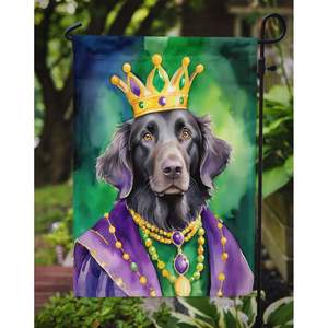 Multicolor King Mardi Gras Flat-Coated Retriever Garden Flag Buzón decorativo y Patio Yard Banner para macizos de flores y jardines - Product Image 3