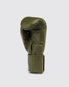 Guantes de Boxeo de Lujo de Primera Calidad al por Mayor, Personalizables, Profesionales, de Cuero, con Correa, Color Verde Oliva - Product Image 3
