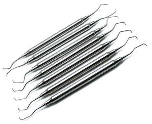 Ensemble de curettes dentaires Gracey de qualité supérieure, 7 pièces, en acier inoxydable de haute qualité, instruments dentaires parodontaux pour le planage et le détartrage des racines - Product Image 1