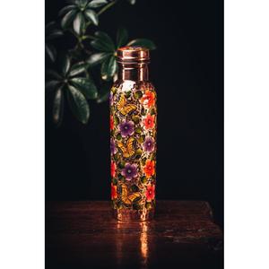 Floral Custom Design <b>Copper</b> Water Bottle <b>Screw</b> On Lid OEM ODM Customizable Leakproof Water Bottle High Insulated - Product Image 2