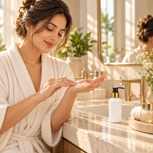 Flacon de lotion de luxe en PET avec pompe dorée |   Distributeur de crème cosmétique hydratante, conteneur de voyage rechargeable pour soins de la peau, usage quotidien, 100 ML - Product Image 4