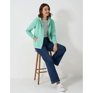 Custom Emboss Print Blank <b>Ladies</b> Crop Top Hooded Sweatshirts Cotton Hip Hop Oversize Women Cropped Zip Neck <b>Jacket</b> Hoodies - Product Image 2