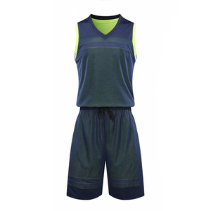 Ensemble d'uniformes de basketball respirants en polyester pour hommes, maillot sans manches et short, vert marine, tenue d'équipe adulte - Product Image 2