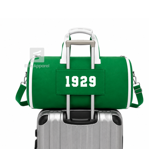 Custom Iota Phi Lambda Sorority Tote bag green and White Embroidered Logo Daily Use <b>Large</b> Capacity Nylon polyester duffel bag - Product Image 3