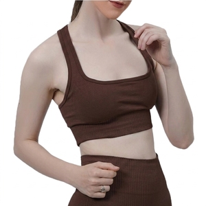 Sujetador deportivo de yoga con espalda cruzada y cuello en U de alta sujeción para mujer, talla grande, transpirable, sin costuras, de secado rápido - Product Image 4