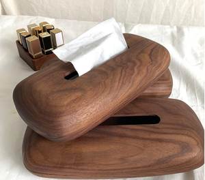 Caja de pañuelos de madera hecha a mano, soporte para servilletas ecológico, estuche para pañuelos independiente, clásico y multiusos para el hogar, mesa o coche. - Product Image 1