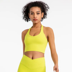 Sports Bra Fashion Women's Fitness Yoga Bra Solid Color Built-in Chest Cushion High Impact Fitness Yoga Women Sport Bra - Product Image 1