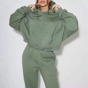 Sudadera con Capucha Extra Grande para Mujer, de Forro Polar, Color Sólido, Manga Larga, con Bolsillos, Transpirable, para Otoño - Product Image 1