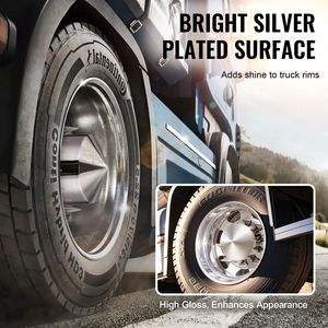 Copricerchi per Asse Posteriore Resistenti alla Ruggine, Coperture per Dadi di Bloccaggio in ABS Elettroplaccato, Coperture Asse a Punta per Camion Semirimorchio, Adattamento Universale - Product Image 3