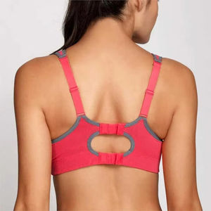 Soutien-gorge de sport pour femme de qualité supérieure, sans couture, avec logo frontal, léger, en Spandex/Nylon, col rond, pour l'été et les tenues de fitness quotidiennes - Product Image 4