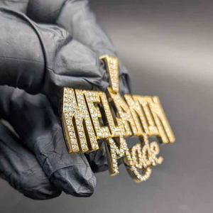 Luxury Moissanite <b>Custom</b> <b>Name</b> Pendant 925 Silver Rhodium Plated Iced Out Hip Hop Unisex <b>Necklace</b> Handmade Statement Jewelry Gift - Product Image 2