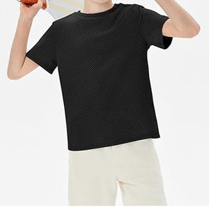 Ropa informal de verano, primavera y otoño, camisetas de jersey con cuello redondo, perfectas para niños pequeños y bebés, disponibles en todos los colores - Product Image 3