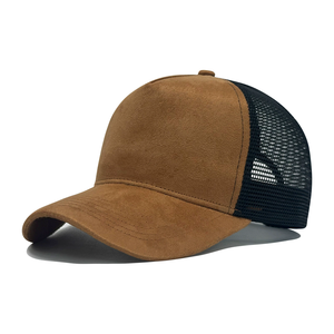 Suede 5 Panel Snapback Mesh <b>Hats</b> High Quality Distressed Wholesale Trucker Cap Custom logo Baseball Sports Caps - Product Image 6