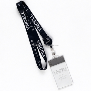 MOQ 100 piezas, tarjeta de identificación LED personalizada con luz, carrete retráctil, logotipo impreso por transferencia térmica, correa para el cuello para eventos - Product Image 3