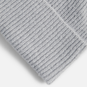 Bonnet unisexe gris en acrylique tricoté, couleur unie, avec revers, pour l'hiver, coupe décontractée 56-58CM, tricoté à la machine, broderie 3D, pour l'extérieur - Product Image 5