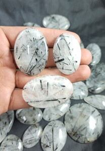 Natural Tourmaline Quartz Loose Gemstone Cabochons <b>Crystal</b> Minerals Wholesale Supplier Bulk Deals - Product Image 4