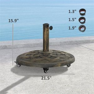 Base per Ombrellone Quadrato da Giardino in Acciaio Inossidabile per Patio, Ristorante, Hotel, Spiaggia, Piscina, Telaio in Acciaio con Raggio di 3M per Giardini - Product Image 3
