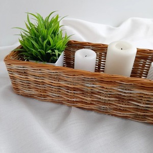 <b>Rectangle</b> Shape Rattan <b>Storage</b> <b>Basket</b> Organizer Perfect for Cosmetics Drinks Jewelry and Household Essentials From India - Product Image 4
