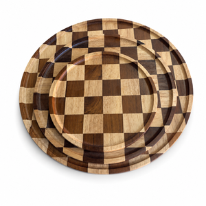 Bandeja Redonda de Madera de Nogal Sólido de Primera Calidad con Asas, Diseño Moderno, Juego de Regalo de Varias Piezas para Decoración del Hogar - Product Image 5