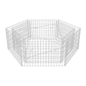 Jardinera Elevada Gabion de Acero Galvanizado Plateado 63x55.1x19.7 pulgadas para Macetas y Jardineras - Product Image 2