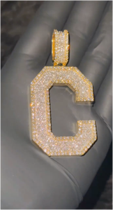 Joyería de Rapero Personalizada de Alta Calidad, Plata 925, Moissanita VVS, Colgante con Inicial de Letra, Estilo Hip Hop - Product Image 6