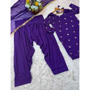 Hermosa ropa de fiesta Top Bottom Dupatta Talla XS - Product Image 3