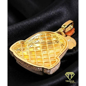 Colgante de Lujo con Diseño de Bolsa de Dinero, Diamantes Cultivados en Laboratorio, Plata de Ley 925, Dos Tonos, Estilo Hip Hop, Joyería Iced Out - Product Image 2