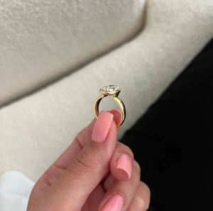 Anillo de Compromiso de Lujo con Diamante Cultivado en Laboratorio de 5 Quilates, Corte Pera, Certificado IGI, Engaste de Bisel, Anillo de Novia Solitario, Oro Blanco, Anillo de Boda - Product Image 4