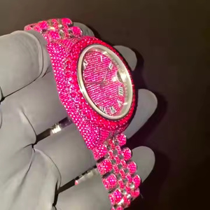 Montre à quartz élégante pour homme, sertie de diamants en moissanite, montre-bracelet de luxe, montre à quartz élégante pour homme - Product Image 3