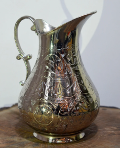 Jarra de Agua de Cobre y Vidrio Hecha a Mano con Tapa de Diseño Martillado y Perilla Dorada, Utensilios de Cocina para Hoteles y Bodas, Artículos de Mesa - Product Image 5