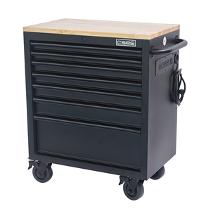 Armoire à outils en acier noir mat avec revêtement en poudre, 7 tiroirs, 76 cm, avec poignées noires, pour la famille - Product Image 4