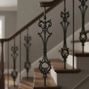 Balustres en fer forgé noir de style victorien, montés en hauteur, pour garde-corps d'escalier - Product Image 5