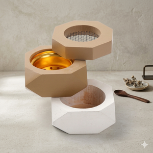 Quemador de incienso de nácar con portavelas de madera para incienso árabe Bakhoor fragante con aromas de fresa ámbar gris - Product Image 1