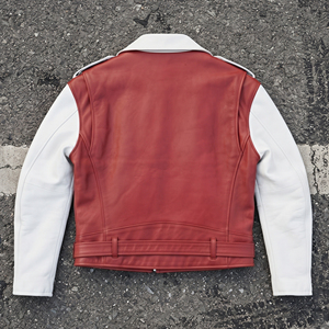 Chaqueta de Motociclista para Mujer de Cuero Genuino, Manga Larga, Cierre de Cremallera, Cuello Camisero, Bordado, Acolchada, Resistente al Viento - Product Image 2