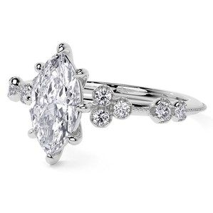 Marquise Cut Moissanite <b>Ring</b> 925 Sterling <b>Silver</b> White Gold Plated <b>Solitaire</b> Engagement Promise Wedding Party Luxury Jewelry - Product Image 3