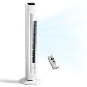 Ventilatore a Torre US Standard RTW AR 110V 45W 32 Pollici a Colonna, Corpo in Plastica Bianca, Motore in Rame, Controllo Touch e Telecomando, 3 Velocità AC - Product Image 1