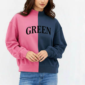 Sudadera Oversize de Cuello Redondo para Mujer, Gris con Estampado de Mantequilla, Manga Larga, Tejida, Estilo Hombro Caído, para Otoño - Product Image 3