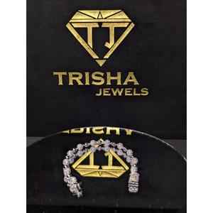 Bracelet classique à maillons sphériques sertis de diamants Moissanite VVS en argent 925, bijoux Hip Hop unisexe par Trisha Jewels - Product Image 1