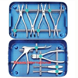 BISONS Wholesale Orthopedic Sternum & Rib <b>Plate</b> Instrument Set Surgical Trauma Kit for Chest <b>Wall</b> Fracture Fixation System - Product Image 1
