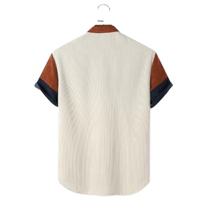 T-shirt décontracté vintage tricoté de haute qualité pour homme, grande taille, nouveau design OEM, manches courtes, col montant, couleur unie, respirant - Product Image 4