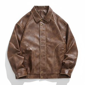 Veste en cuir véritable tendance avec capuche amovible, vestes en cuir personnalisées - Product Image 1