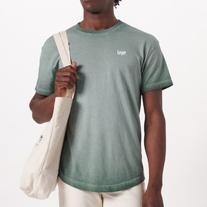 T-shirt homme slim fit personnalisé 95% coton 5% élasthanne, ourlet incurvé, col rond, pour musculation et fitness - Product Image 2