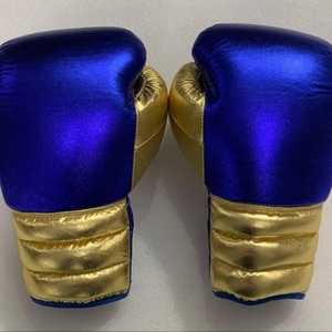 ถุงมือฝึกซ้อมมวย MMA หนังแท้สีน้ำเงินล้วน รุ่นใหม่ล่าสุด ปิดด้วยแถบตีนตุ๊กแก น้ำหนักเบา สำหรับการฝึกซ้อม ผลิตจากผ้าร่มเกาหลี - Product Image 2