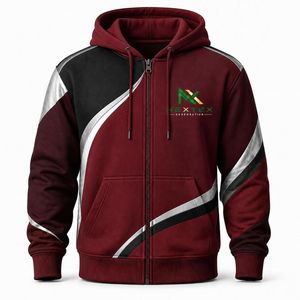 Sudadera con capucha y cremallera completa para hombre, estilo color block, deportiva, informal, streetwear - Product Image 4